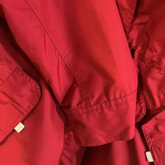 [L]Eddie Bauer Red Mesh Lined Windbreaker Trench Jacket - Picture 6 of 14